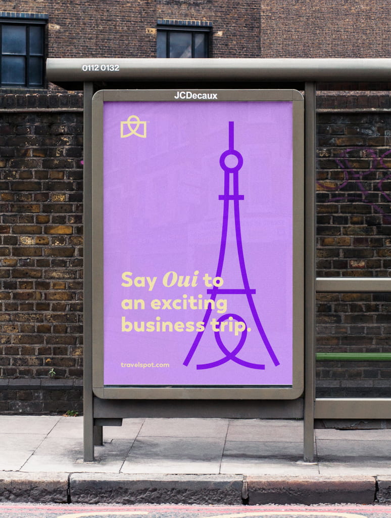 Travelspot poster: Say Oui to an exciting business trip.